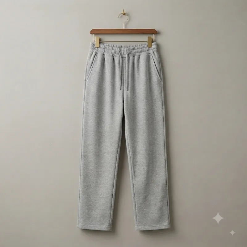 Pantalón de Chándal Holgado de Felpa - Gris Jaspeado (Talla L) Unisex