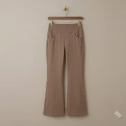 Pantalón Flare de Yoga y Tiempo Libre - Marrón Taupe Talla XL