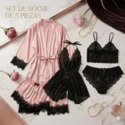 Set de Noche de 5 Piezas: Elegancia y Confort Talla 2XL