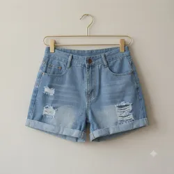 Short de Mezclilla con Rasgaduras y Dobladillo - Estilo Urbano y Casual M, XL y XXL