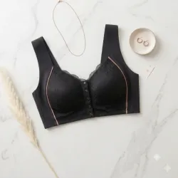 Sujetador de Soporte Premium con Cierre Frontal y Detalle de Encaje Talla XXL