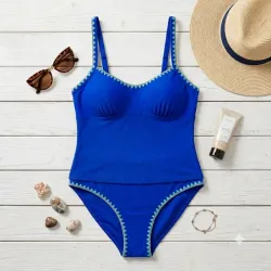 Tankini Dos Piezas "Blue Lagoon" – Bordado Geométrico XXL