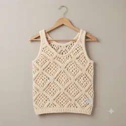 Top Tejido de Red Estilo Crochet M