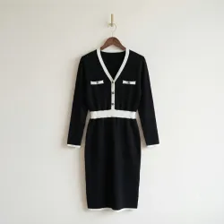 Vestido ajustado de punto acanalado estilo cárdigan - GRACE KARIN