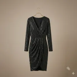 Vestido de Gala "Night Sparkle" – Corte Drapeado Talla S