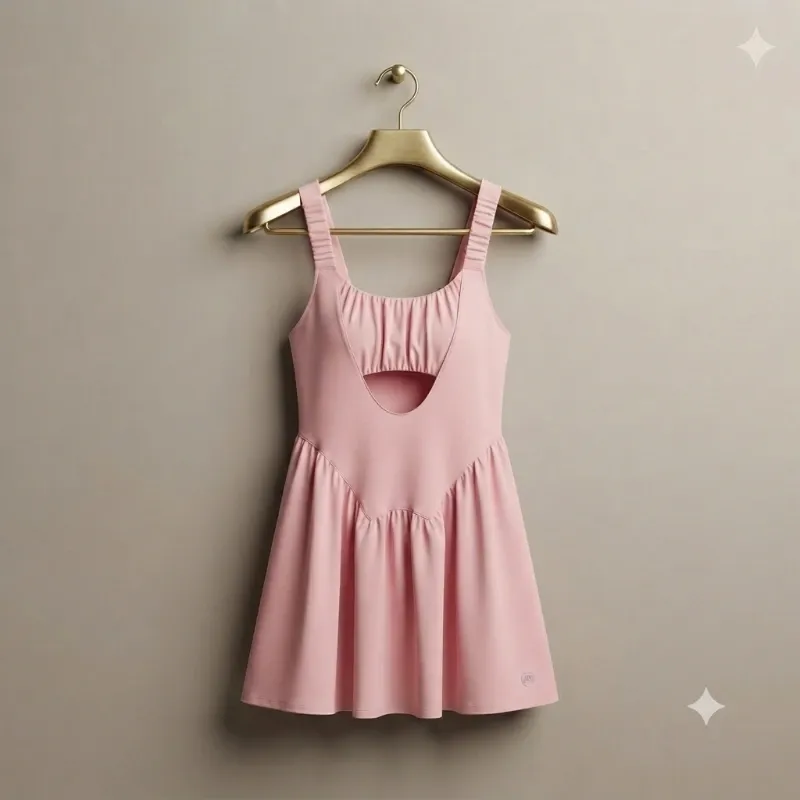 Vestido Deportivo "Court Ready" - Estilo y Rendimiento en Rosa Pastel Talla M