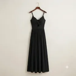 Vestido Maxi de Lino con Detalle Torcido y Cutout - Cupshe Talla XL
