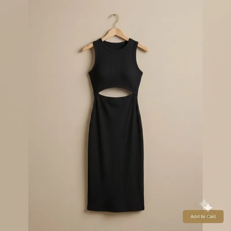 Vestido Midi "PrettyGarden" - Elegancia con un toque Audaz Talla L