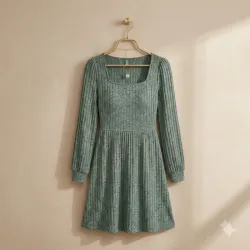 Vestido OFEEFAN Gris Verdoso - Talla M