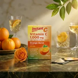 Vitamina C 1000mg, Instant C – Mezcla en Polvo para Bebida (Sabor Orange Burst)