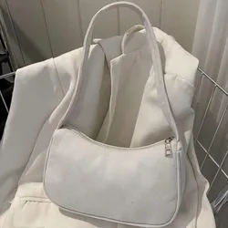 Bolso de hombro y de mano con cierre de cremallera ( blanca)