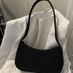 Bolso de hombro y de mano con cierre de cremallera ( negra) 