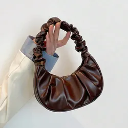 Bolso de mano vintage con pliegues ( marrón)