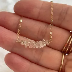 Cadenas de acero inoxidable con cuarzo rosa