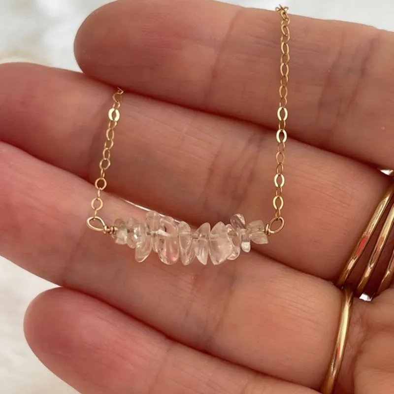 Cadenas de acero inoxidable con cuarzo rosa