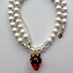 Collar de perlas Matte con fresa de vidrio 