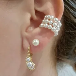 Ear cuffs perlados planos 
