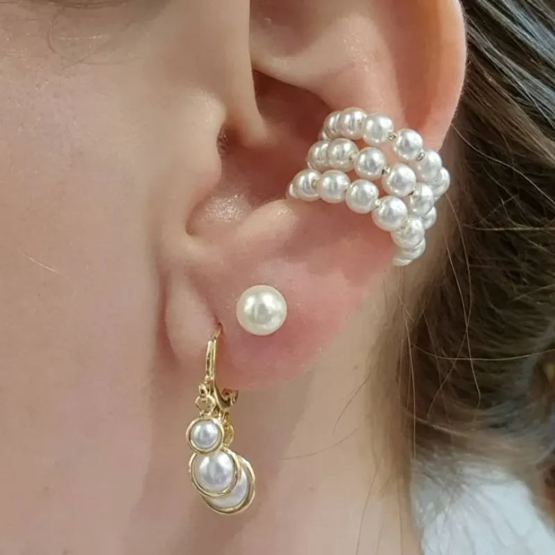 Ear cuffs perlados planos 