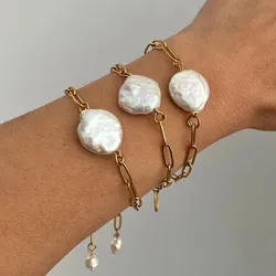 Eslabonada con perla barroca 