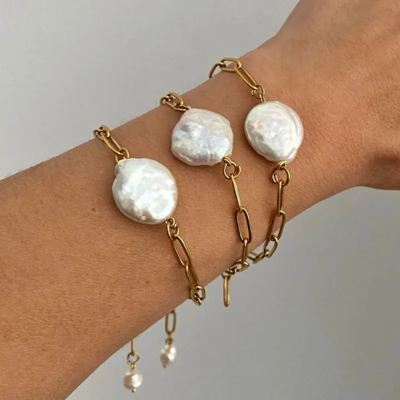 Eslabonada con perla barroca 