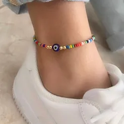 Tobillera de colores con ojo turco 
