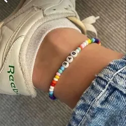 Tobilleras de colores con letras 
