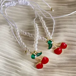 Pulseras perladas  de cereza 