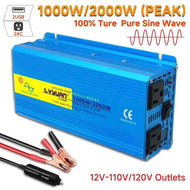 Inversor de Voltaje LVYUAN 2000W Onda Pura