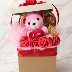 Sweet Teddy & Roses Box