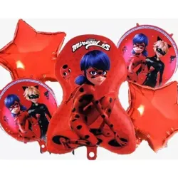 Set de 5 Globos de Lady Bug