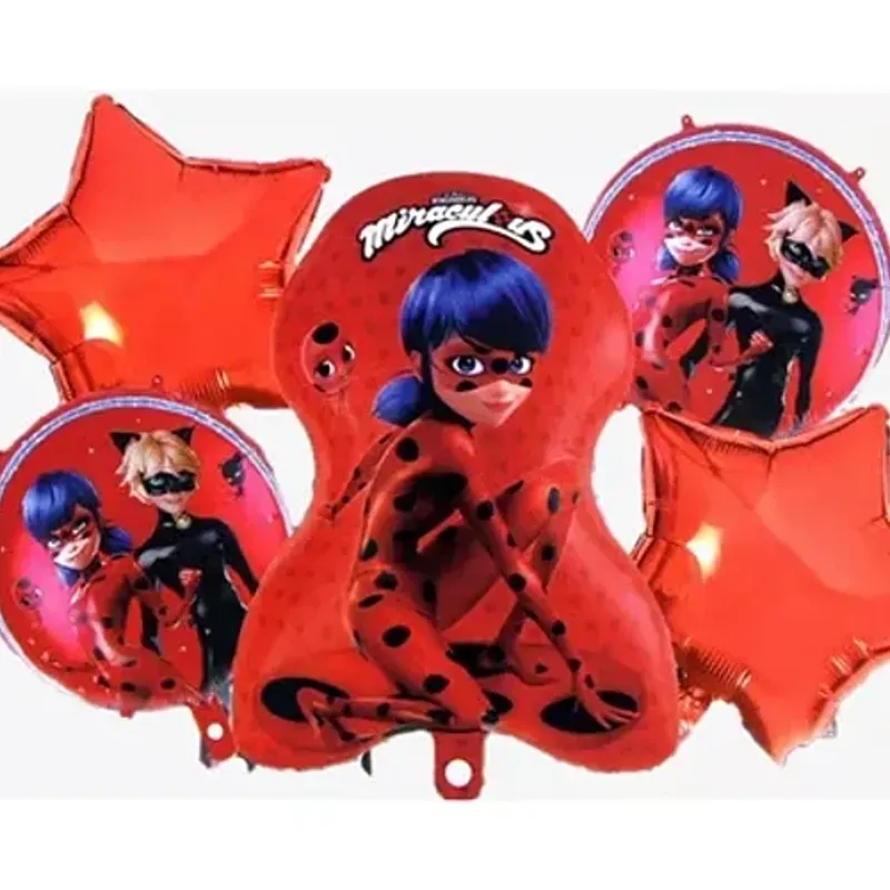 Set de 5 Globos de Lady Bug