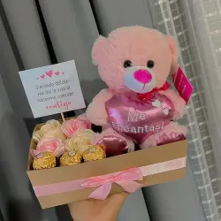 🧸😍Cesta con Peluche🌹💐