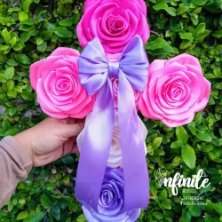 💐Mini Cruz de rosas eternas 