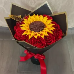 🌻💐Ramo de Girasoles con Rosas 🌹 