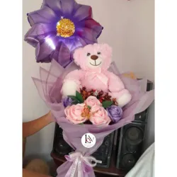 🧸🌹Ramo de Rosas Eternas con Oso💐🐻