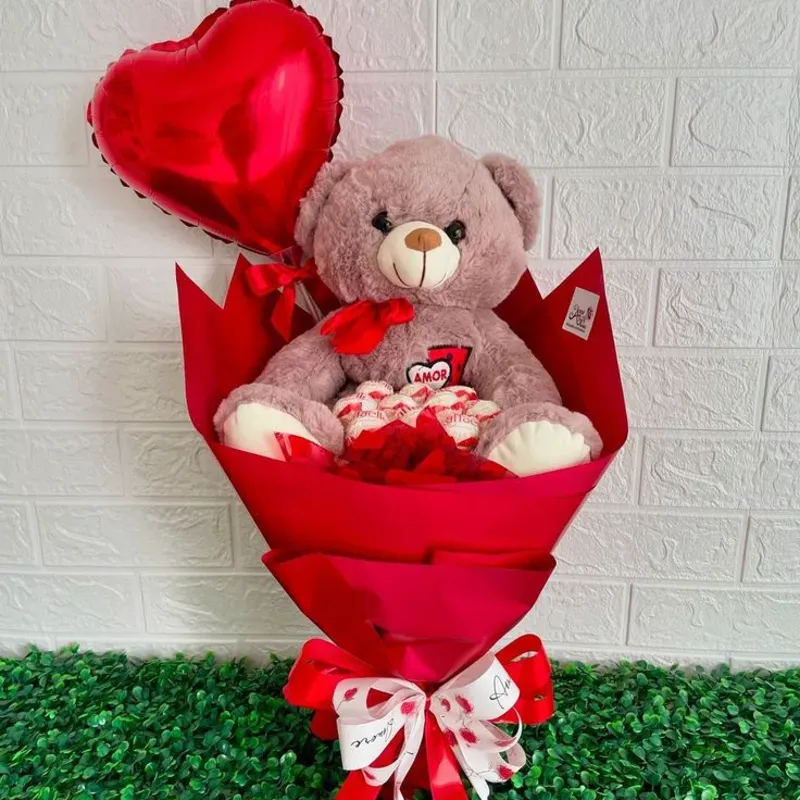 🧸🌹Ramo de Rosas Eternas con Oso💐🐻