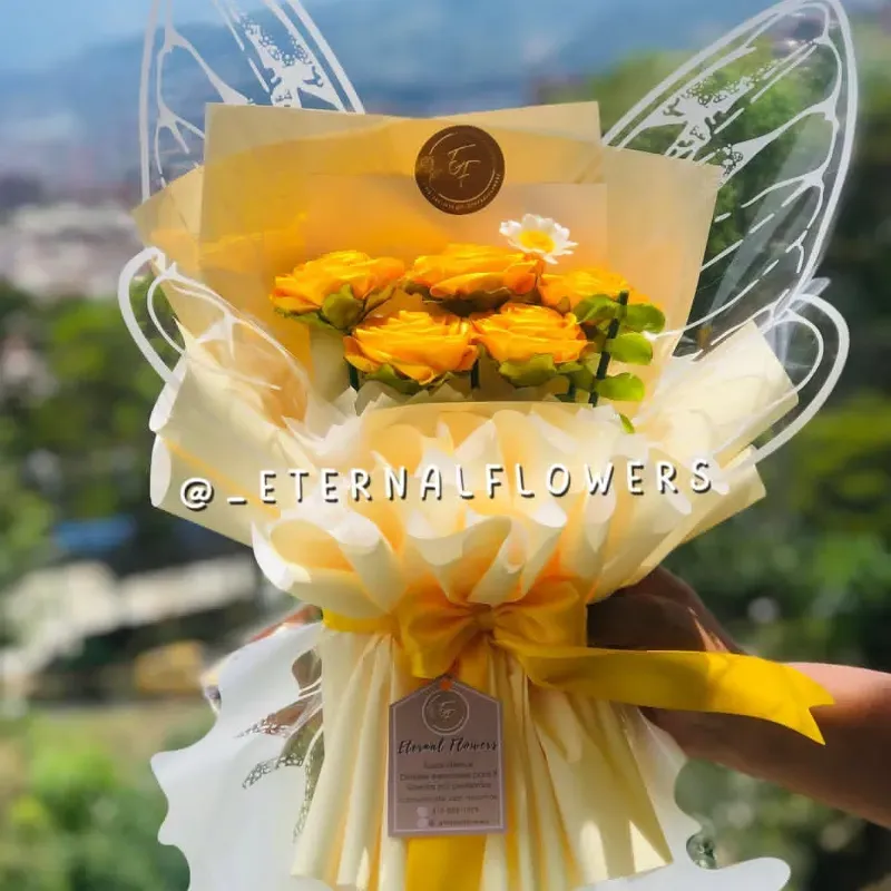 💐💛Rosas eternas amarillas 🥰