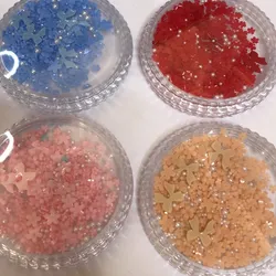Caja de flores de resina con medias Perlas y lazos