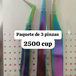 Paquete de 3 pinzas de pestañas 