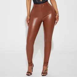 Pantalon Skinny de Vinil Marron(Talla Xs y M)