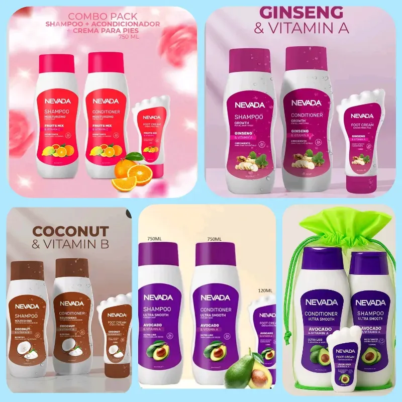 Kit Nevada: Champ煤 + Acondicionador + Crema para Pies