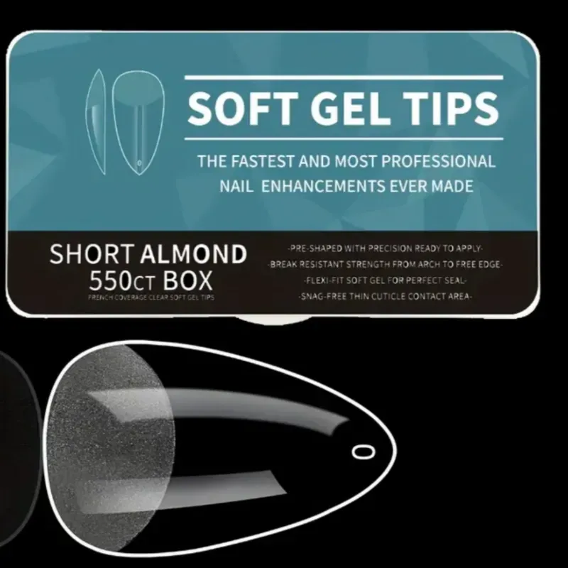 06-01-3. Tips Soft Gel (Almendrada corta)
