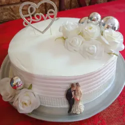 Pastel de boda de un piso 