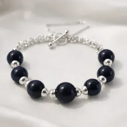 Pulsera de plata con piedra semipreciosa