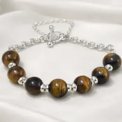 Pulsera de plata con piedra semipreciosa