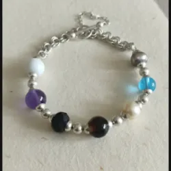 Pulsera de plata con piedras semipreciosas 