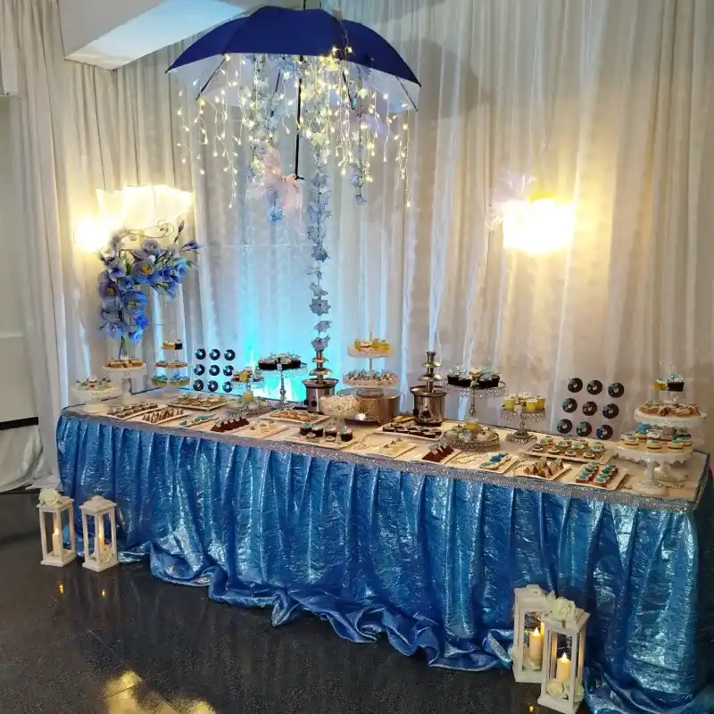 Azul y plateado quinceañera 