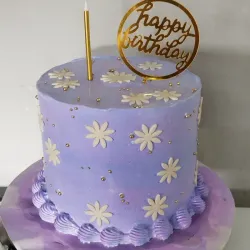 Cake morado de un piso Alto