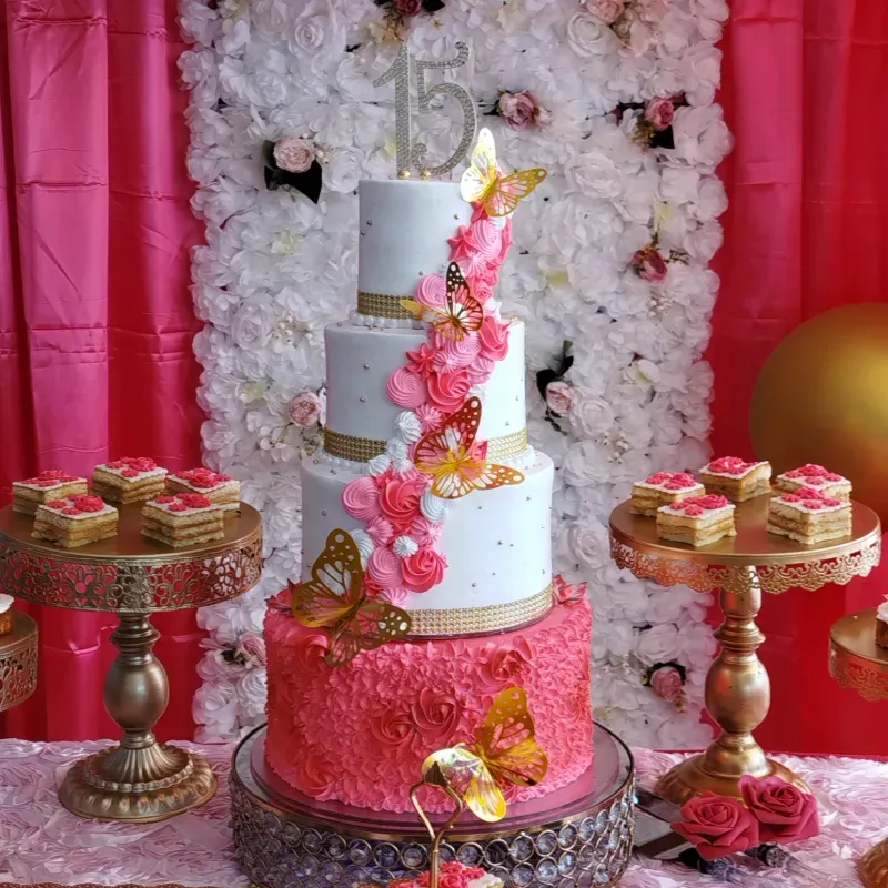 Fucsia 4 pisos quinceañera