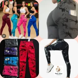 Licras Marmoleadas Largas con Bolsillos